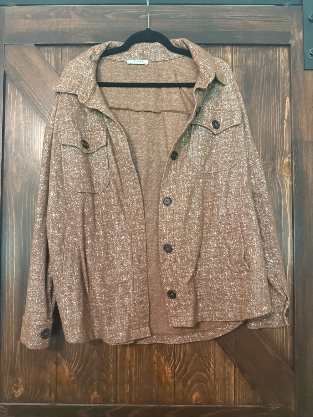 Zenana Outfitters Rust Button-Front Shacket